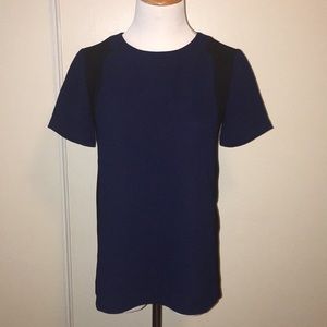 J. Crew Navy and Black Blouse in Size 00